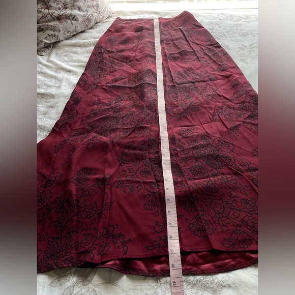 Vintage Harold’s Red Black Floral Midi Skirt Rayon Whimsigoth Witch Vamp Goth - Picture 3 of 8